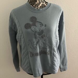 Disneyland Quilted Pullover Sweater Mickey Sky Blue size S